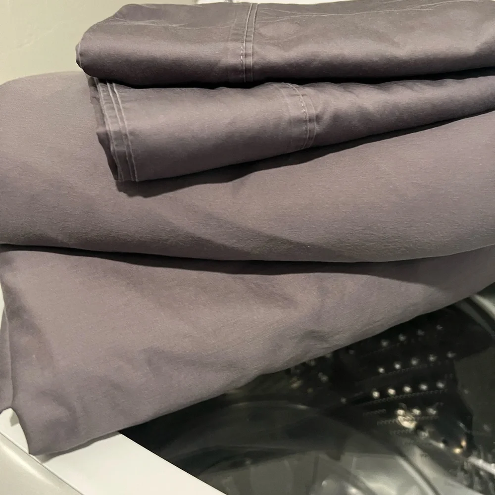 Ralph Lauren Luxurious Charcoal Bedding Sheets KING Cotton - Picture 2 of 5